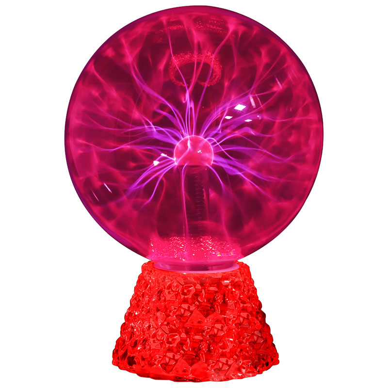 8 Inch Red Light Plasma Ball karo Base Transparent