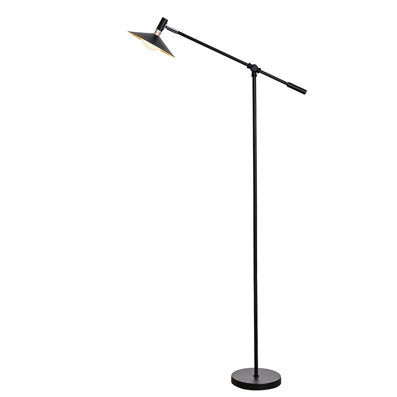 Luwes Black LED Floor Lamp karo 3 Mode cahya