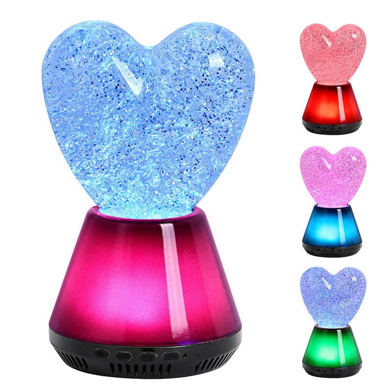 Kontrol Bluetooth sing dipimpin glitter heart light night