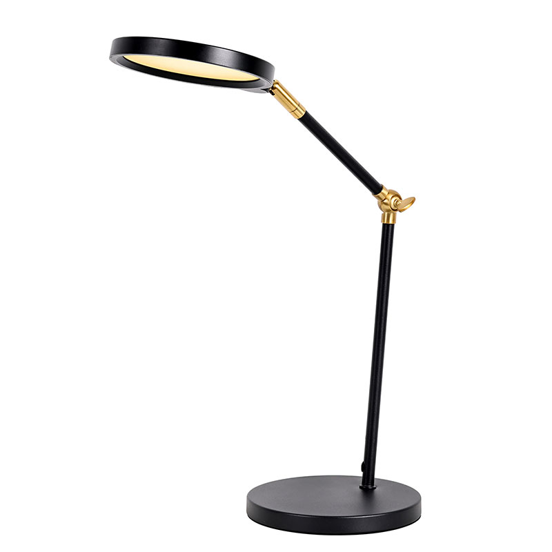 Lampu meja meja emas nganggo lengen dawa