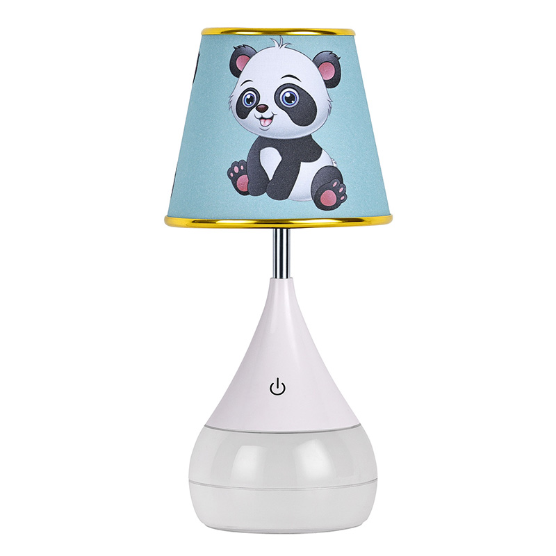 Lampu Meja LED kanthi Shade Kain Bear