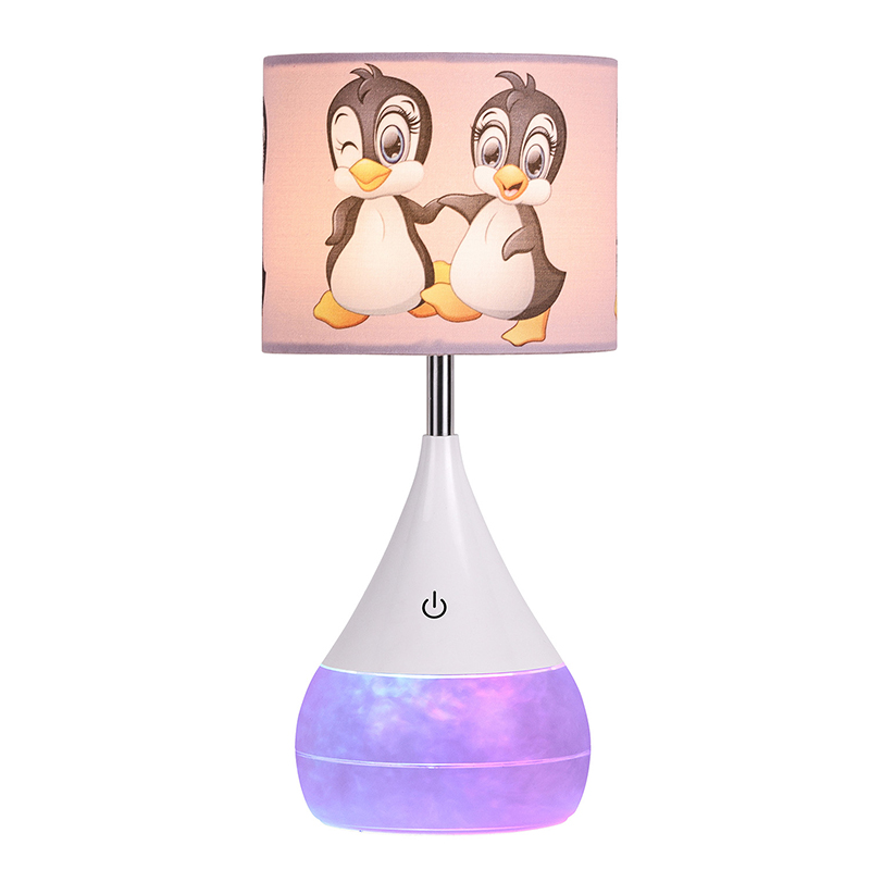 Lampu Meja LED kanthi Shade Kain Bebek