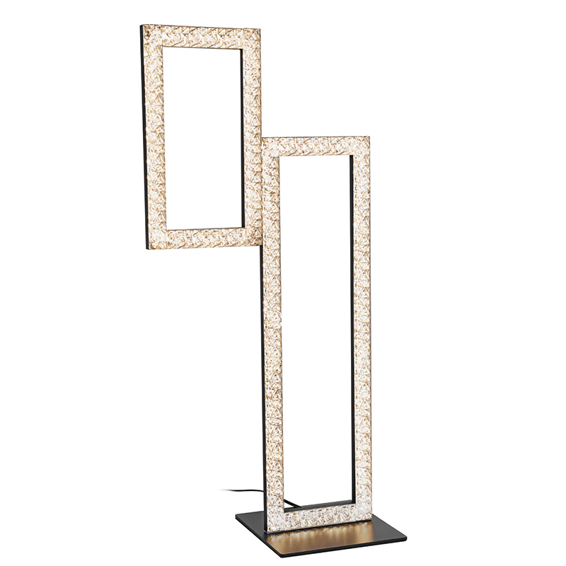 Lampu Meja LED kanthi Shade Crystal Square