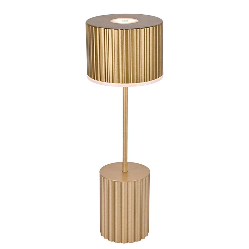 Lampu meja cilik iyub-iyub logam kanthi baterei