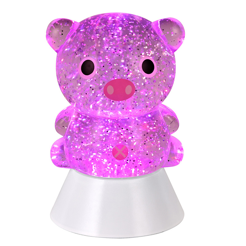 Lampu meja glitter RGB warna babi