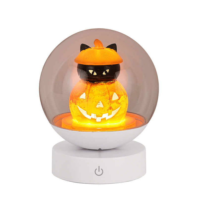 Lampu Malam Halloween Pumpkin sing bisa diisi ulang kanthi sirah labu