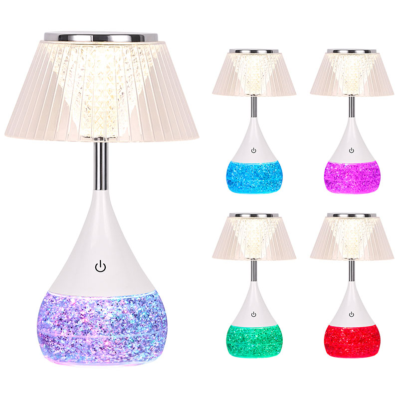 Lampu Meja LED RGB kanthi Shade Crystal