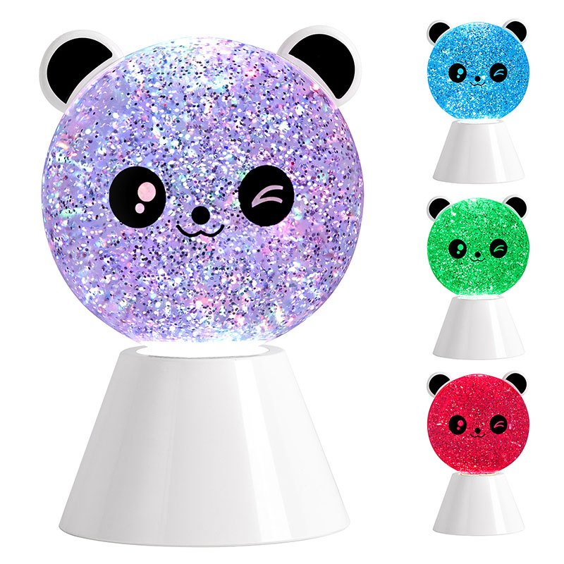 Smile Panda Night Lamp karo RGB Glitter Liquid