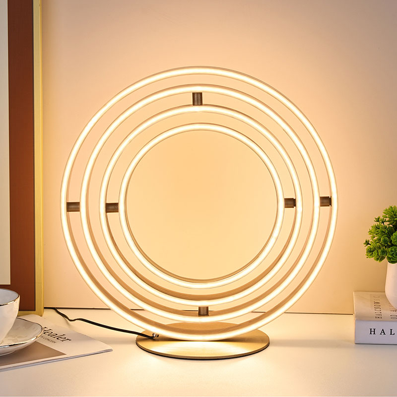 Lampu Meja Hias Multi-Ring LED
