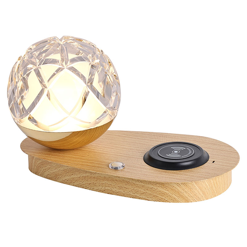 USB Charger Lampu Meja LED karo Kaca Ball Shade